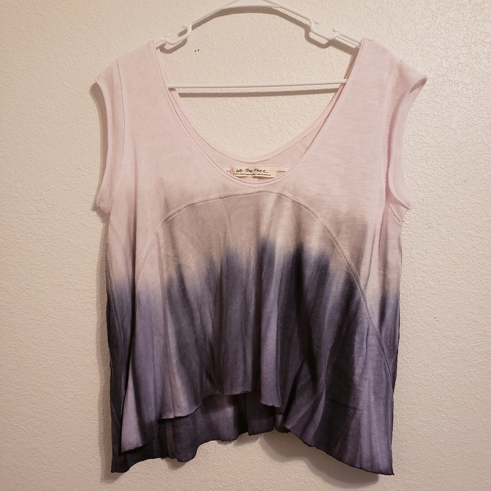 Free People | Flared Crop Top | Pink and Navy Boho Tank